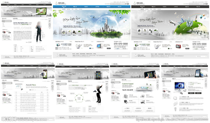 探索暗黑美学 韩文风格互联网企业网站模板设计